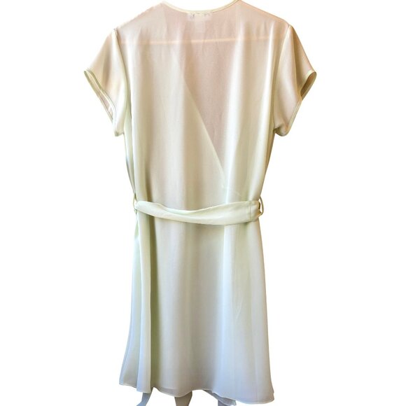 JOSIE Natori Vintage Sheer GREEN Short Robe Self Tie Embroidery NEW - Picture 5 of 15